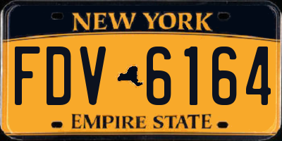 NY license plate FDV6164