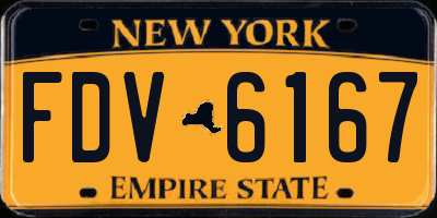 NY license plate FDV6167