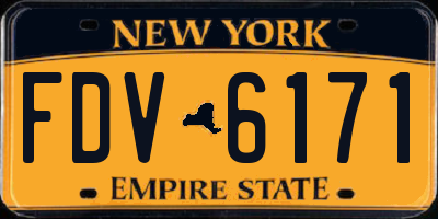 NY license plate FDV6171