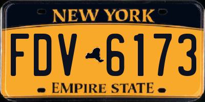 NY license plate FDV6173