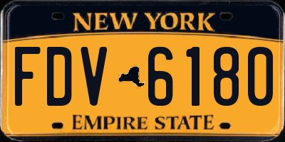 NY license plate FDV6180