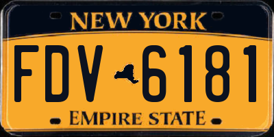 NY license plate FDV6181