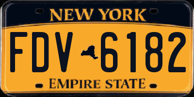 NY license plate FDV6182