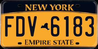 NY license plate FDV6183