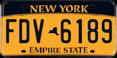 NY license plate FDV6189