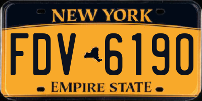 NY license plate FDV6190