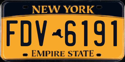 NY license plate FDV6191