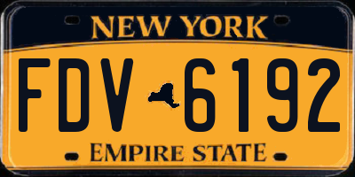 NY license plate FDV6192