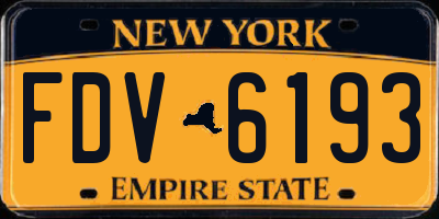 NY license plate FDV6193