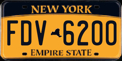NY license plate FDV6200