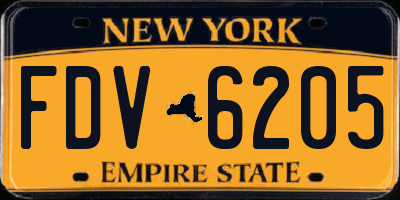 NY license plate FDV6205
