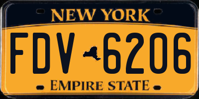 NY license plate FDV6206