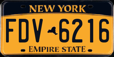 NY license plate FDV6216