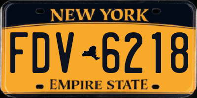 NY license plate FDV6218