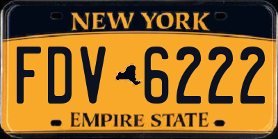 NY license plate FDV6222