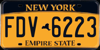 NY license plate FDV6223