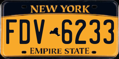 NY license plate FDV6233