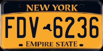 NY license plate FDV6236