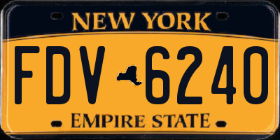 NY license plate FDV6240