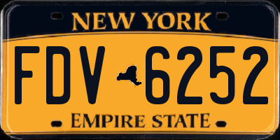 NY license plate FDV6252
