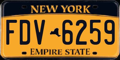 NY license plate FDV6259