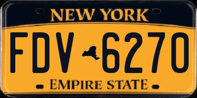 NY license plate FDV6270