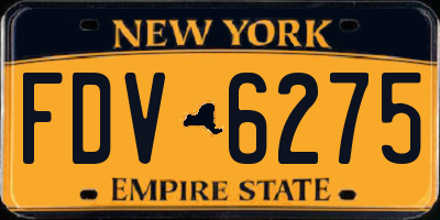 NY license plate FDV6275
