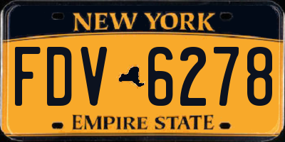 NY license plate FDV6278