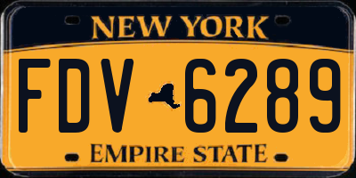 NY license plate FDV6289