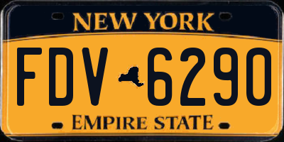NY license plate FDV6290
