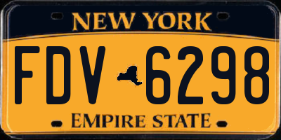 NY license plate FDV6298