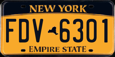 NY license plate FDV6301
