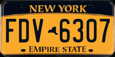 NY license plate FDV6307