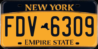 NY license plate FDV6309