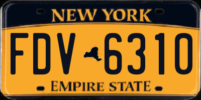 NY license plate FDV6310