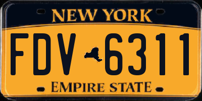 NY license plate FDV6311