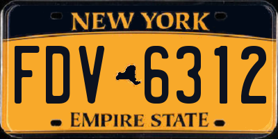 NY license plate FDV6312