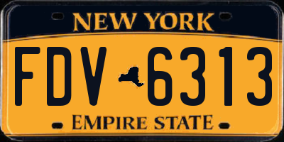 NY license plate FDV6313