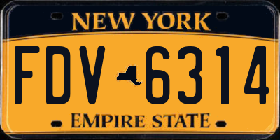 NY license plate FDV6314