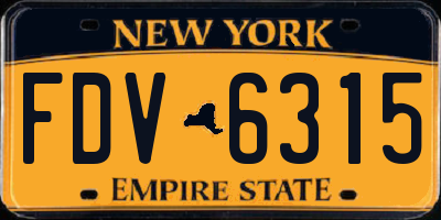 NY license plate FDV6315
