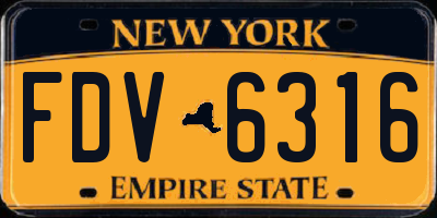 NY license plate FDV6316