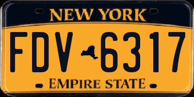 NY license plate FDV6317