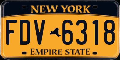 NY license plate FDV6318