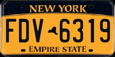 NY license plate FDV6319