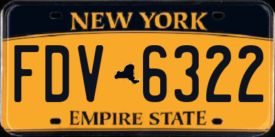 NY license plate FDV6322