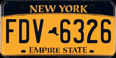 NY license plate FDV6326