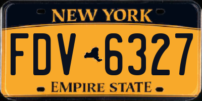 NY license plate FDV6327