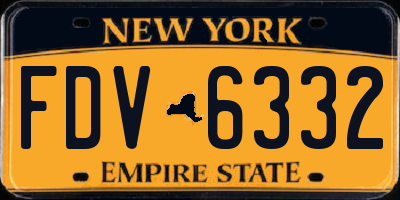 NY license plate FDV6332