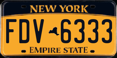 NY license plate FDV6333