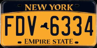 NY license plate FDV6334